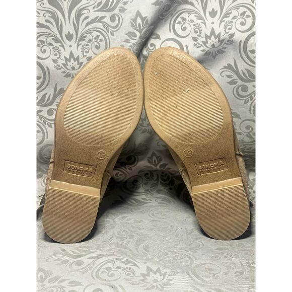 Sonoma Taupe Suede Ankle Boots Girls 13 Memory Foam - Picture 4 of 5